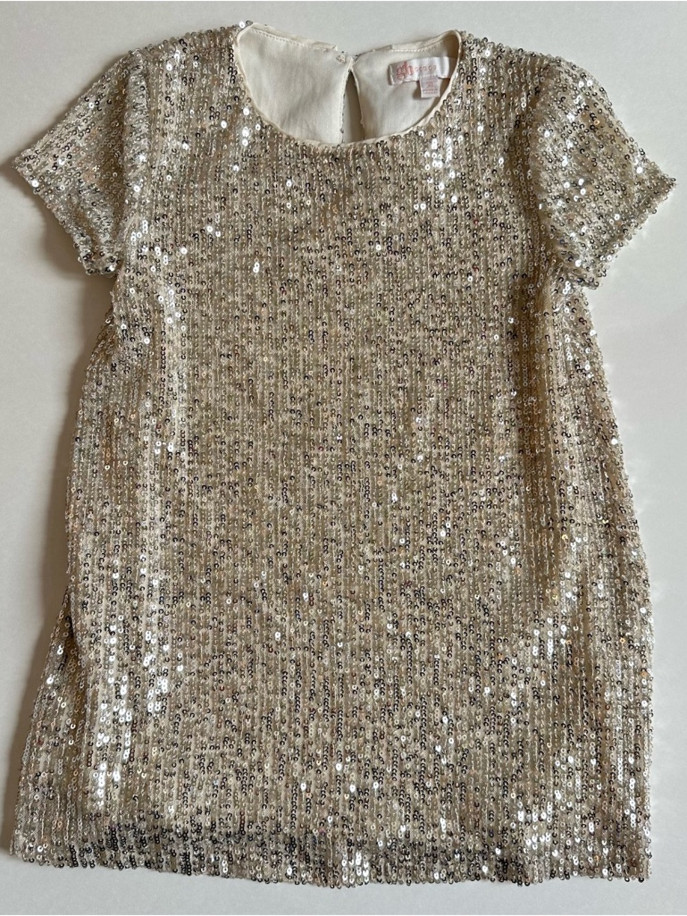 GB Girls | Short Sleeve Sequin Dress | Gold | Size 3T